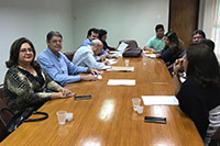 
Mesa de negociação durante a Convenção Coletiva de Industriários na sede do SINDAÇÚCAR/PE, com o Presidente, Renato Cunha, Salmo Valentim e equipe do Sindicato dos Trabalhadores</br> na Indústria do Açúcar, dia 27/maio/2019 