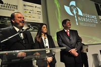 Eduardo Monteiro (presidente do Grupo EQM), Joana Costa (Grupo EQM) e Renato Cunha (Presidente Sindaçúcar-PE).
