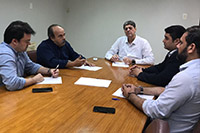 Renato Cunha/Presidente, Marcelo Guerra/Superintendente e Reginaldo Morais/Depto. Econômico, em reunião sede SINDAÇÚCAR/PE</br> com Dr. Wagner Maciel acerca convênios entre entidade e FUNDAJ, com participação UFRPE/Eng. Djalma Simões, dia 30/julho/2019<br />
