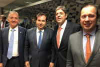 Na Câmara Federal em Brasília, o Presidente Rodrigo Maia recebe para agenda de trabalho, Renato Cunha, Presidente do SINDAÇÚCAR/PE, com outros representantes do setor sucroalcooleiro, dia 17/setembro/2019