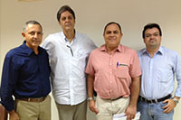 Gentil Ferreira - Engenheiro Agrônomo da Usina Central Olho d´Água, Renato Cunha - 
Presidente Sindaçúcar/PE, Gilvan Celso Cavalcanti de Morais - Presidente do
Conselho do Sindalcool/PB e Marcelo Guerra - Superintendente Sindaçúcar/PE